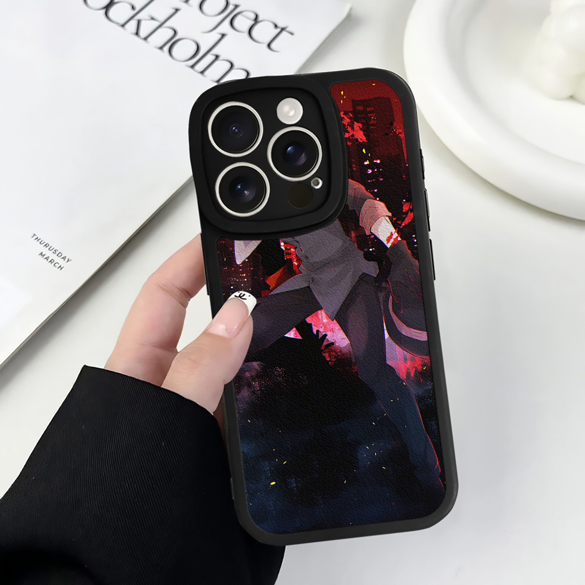 （画像用） 文豪ストレイドッグス Bungo Stray Dogs 【iPhone 16シリーズ対応】シリコンスマホケース（レザー調） 材質：シリコン